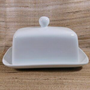 Small White Cordon Bleu Covered Butter Dish # 26300